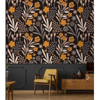 Dark arstract floral wallpaper