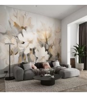 Large pastel painted flowers wall mural Floral wallpaper Large pastel painted flowers wall mural Floral wallpaper