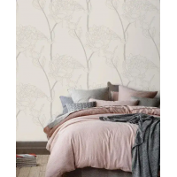 Neutral floral line wallpaper peel and stick or non-woven minimalist wall mural