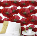 Red poppy floral wallpaper peel and stick or non-woven wall mural