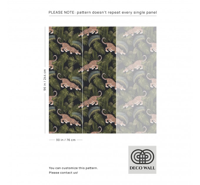 Wild jaguars among palm leaves wallpaper