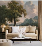 Vintage scenic landscape wallpaper mural