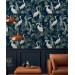 Elegant crane wallpaper – Botanical wall covering in blue