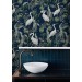 Elegant crane wallpaper – Botanical wall covering in blue