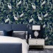 Elegant crane wallpaper – Botanical wall covering in blue