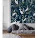 Elegant crane wallpaper – Botanical wall covering in blue