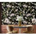 Dark floral wallpaper with white flowers