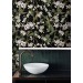 Dark floral wallpaper with white flowers