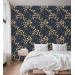 Dark botanical wallpaper wildflowers accent wall