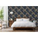 Dark botanical wallpaper wildflowers accent wall