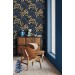 Dark botanical wallpaper wildflowers accent wall
