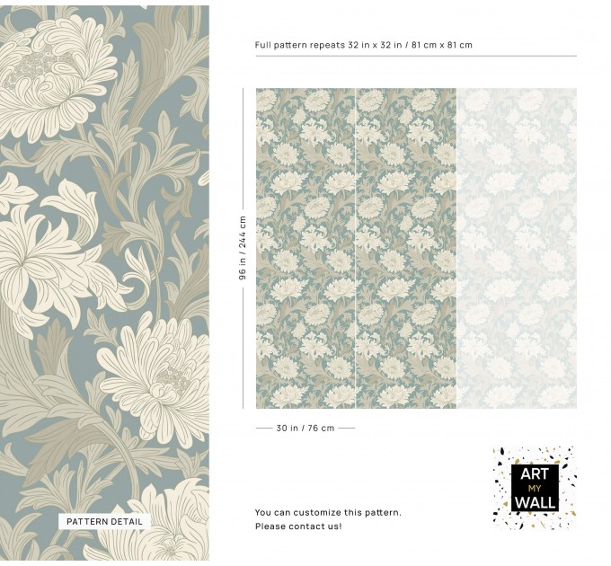 Vintage floral wallpaper, Victorian style