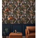 Mushroom wallpaper Dark botanical woodland wall covering