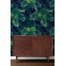 Dark tropical wallpaper large palm leaves wall mural