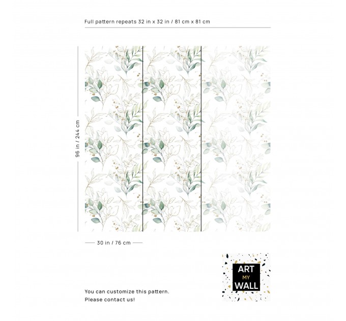 Elegant botanical wallpaper eucalyptus watercolor leaves