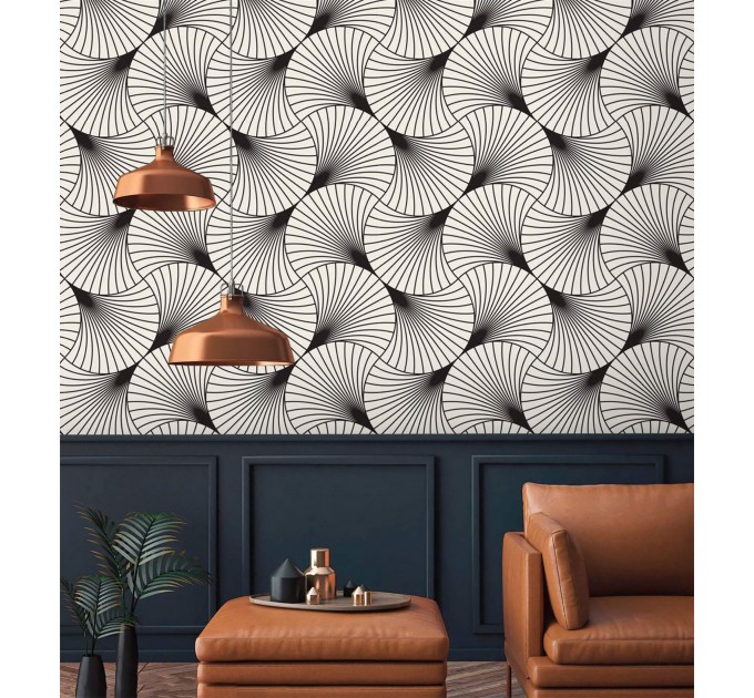 Modern geometric wallpaper – Abstract spiral pattern