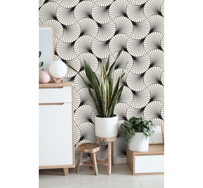 Modern geometric wallpaper – Abstract spiral pattern
