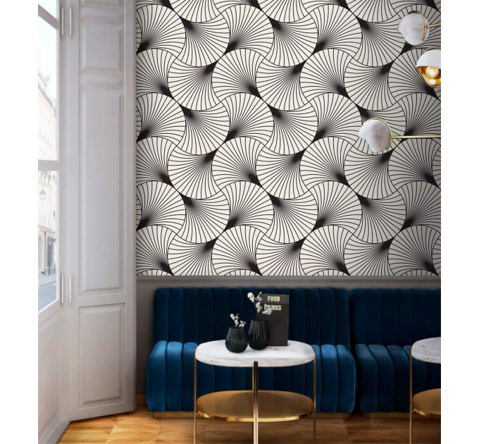 Modern geometric wallpaper – Abstract spiral pattern