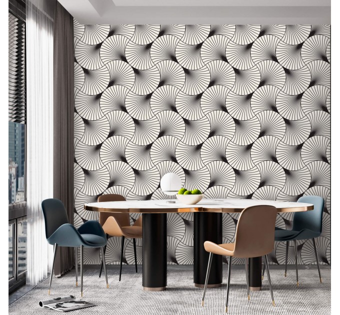 Modern geometric wallpaper – Abstract spiral pattern
