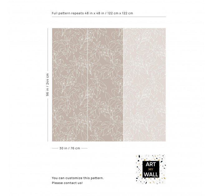 Neutral wallpaper minimalist flowers and leaves