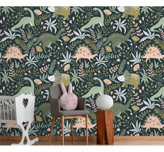 Dinosaur wallpaper kids Boys room accent wallpaper