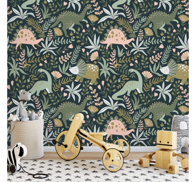Dinosaur wallpaper kids Boys room accent wallpaper