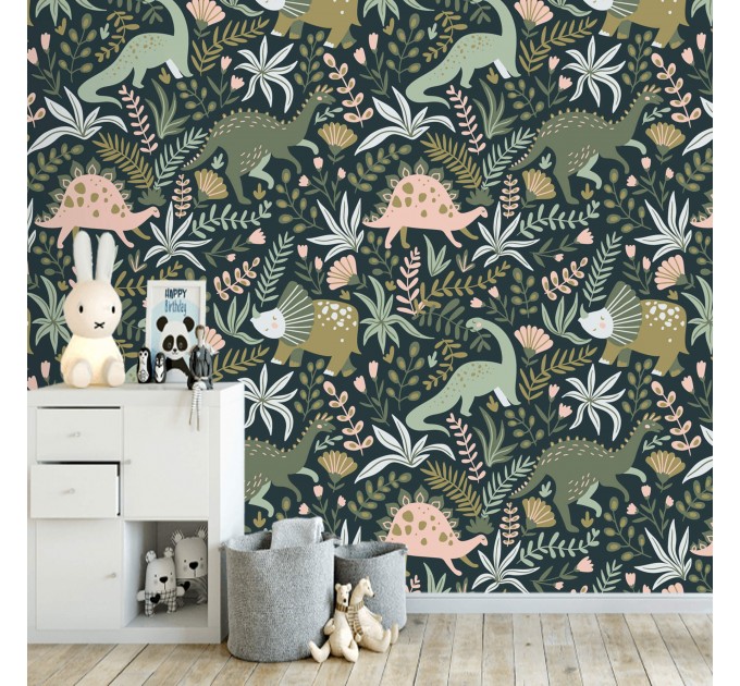 Dinosaur wallpaper kids Boys room accent wallpaper