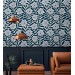Floral wallpaper blue wildflowers and leaves
