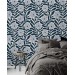 Floral wallpaper blue wildflowers and leaves