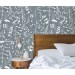 Botanical wallpaper herbs silhouette minimalist wall decor