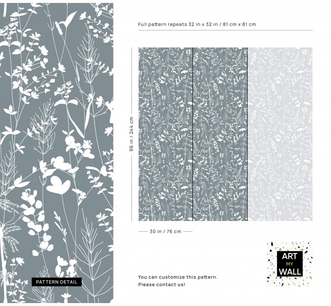 Botanical wallpaper herbs silhouette minimalist wall decor