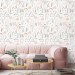 Delicate floral wallpaper Blush pink nursery baby girl room