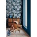 Floral wallpaper blue wildflowers and leaves