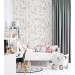 Delicate floral wallpaper Blush pink nursery baby girl room