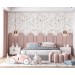 Delicate floral wallpaper Blush pink nursery baby girl room