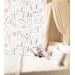Delicate floral wallpaper Blush pink nursery baby girl room