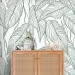 Wallpaper minimalist linear leaves, custom color