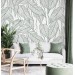 Wallpaper minimalist linear leaves, custom color