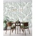 Wallpaper minimalist linear leaves, custom color