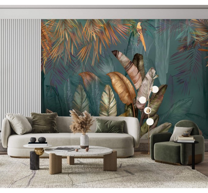 Large tropical wall mural Lush rainforest wallpaper